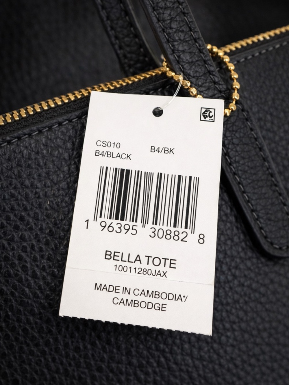 Coach Bella Black Pebbled Leather Structured Zip Tote Luxury Designer Work Bag - Picture 6 of 10